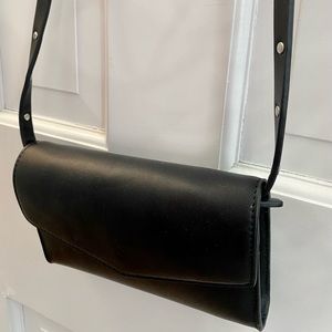 French Connection Black Leather over the shoulder bag